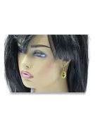 Estilo vintage Pendientes Peridoto amarillo Oro amarillo de 14 quilates vec023y